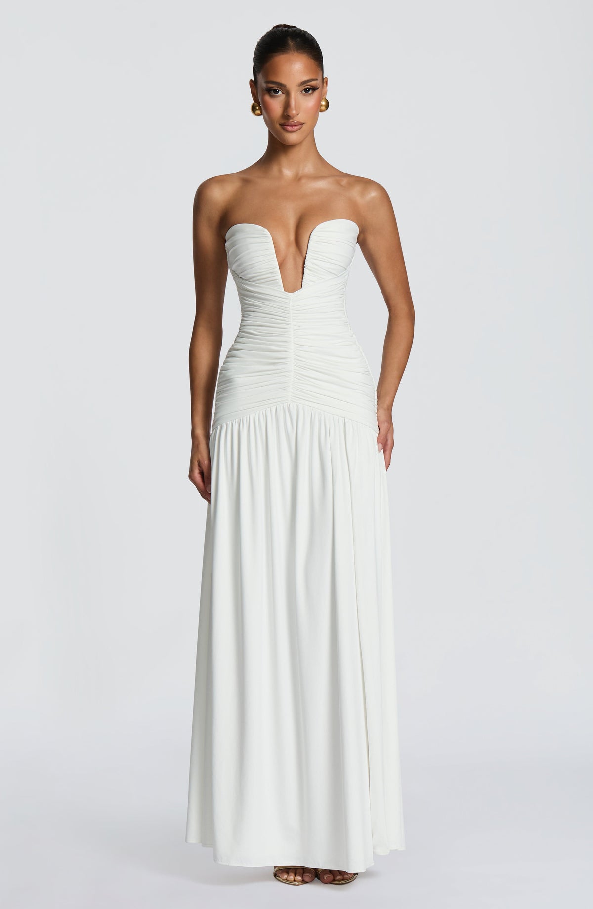 Vestido Maxi Palabra de Honor Violeta