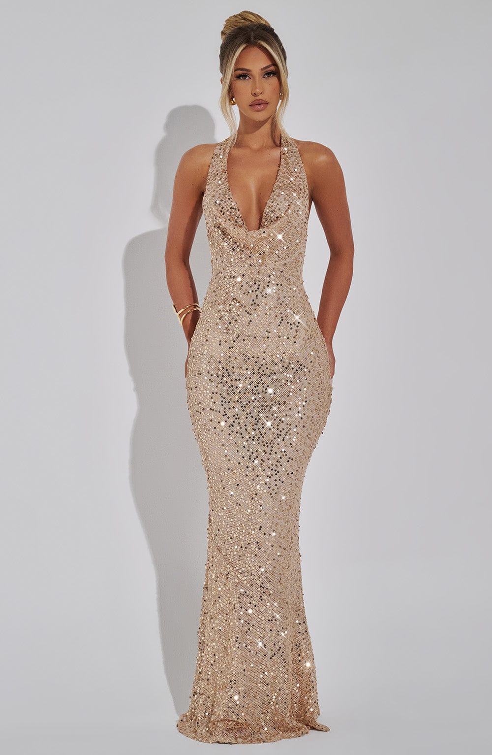 Vestido Maxi con Brillo Alicia Fatima