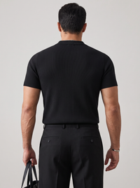 Camiseta Oversize de Punto Negra