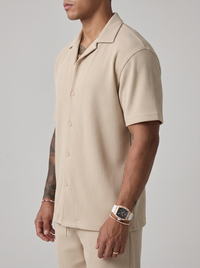 Camisa Oversize de Pana Beige