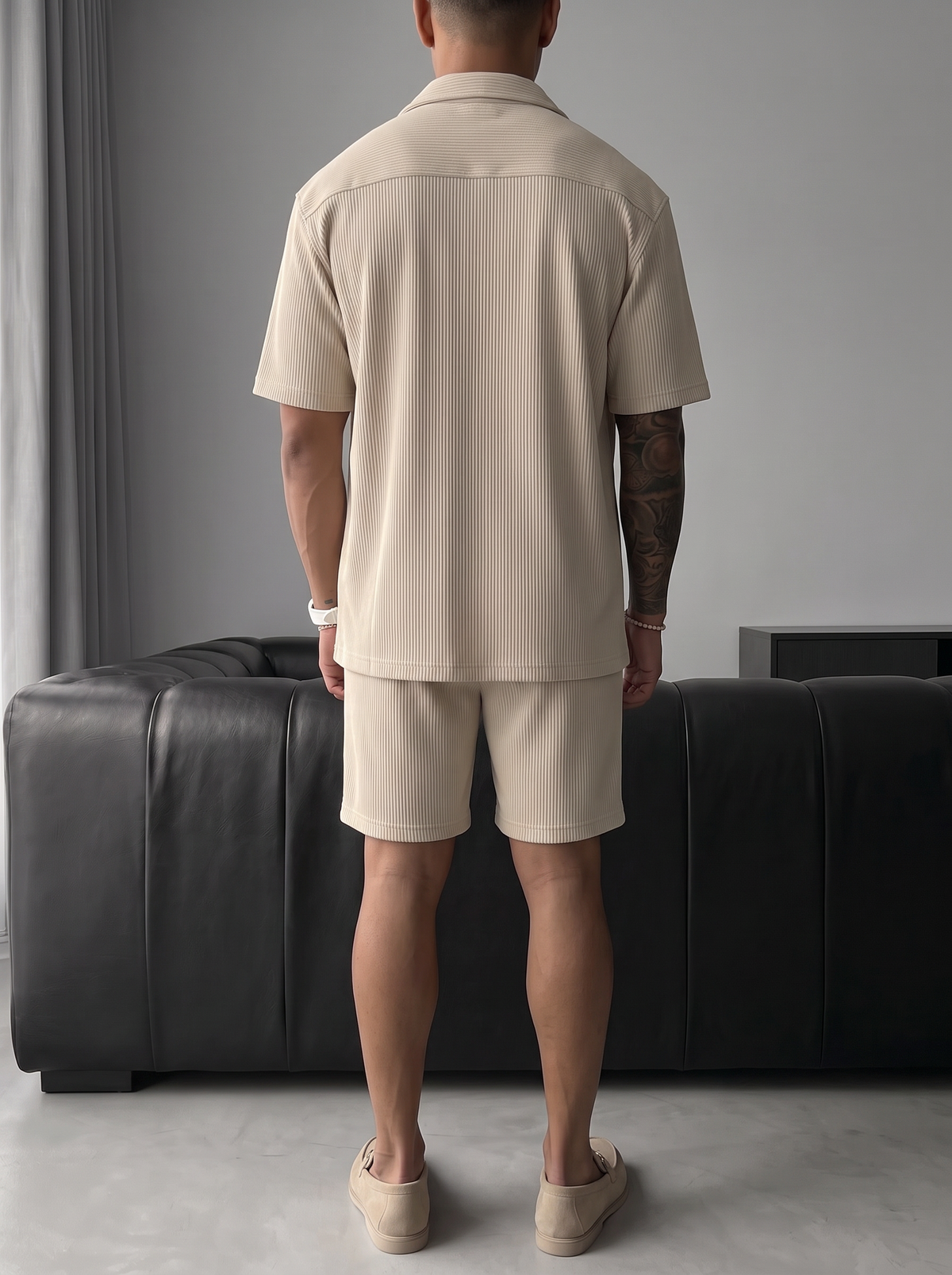 Camisa Oversize de Pana Beige