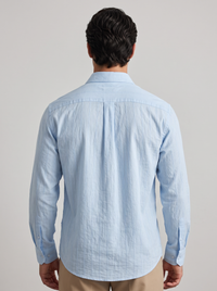 Camisa Rayas Finas Azul