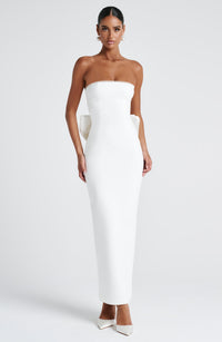 Vestido Maxi con Lazo Rosa