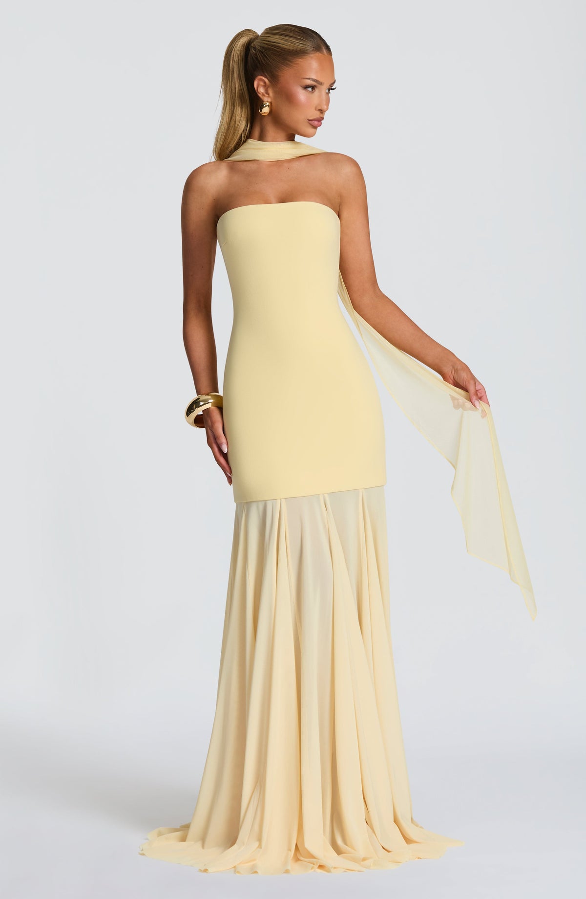 Vestido Maxi Palabra de Honor Jimena Alexandra
