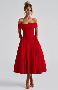 Vestido Midi Bardot Mía Vera