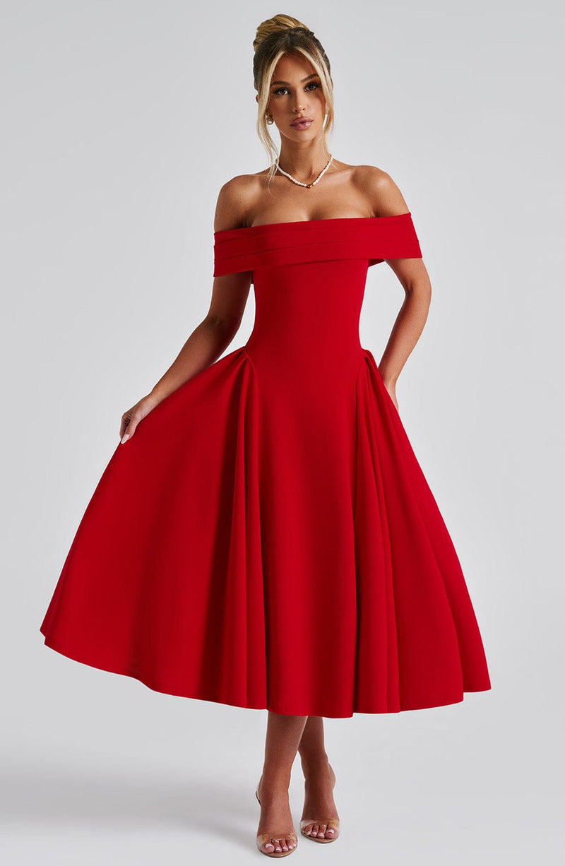 Vestido Midi Bardot Mía Vera