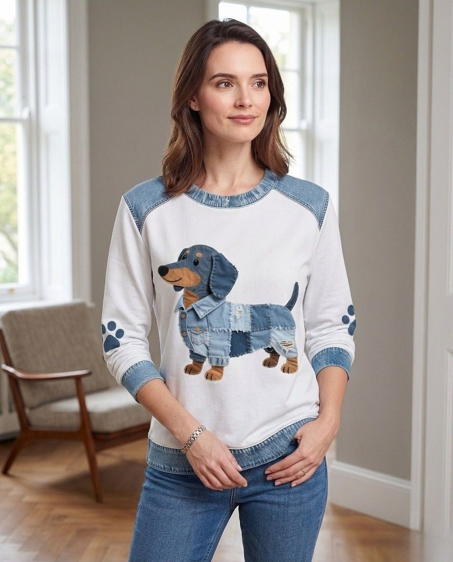 Sudadera Gráfica sin Capucha Estampado Perro