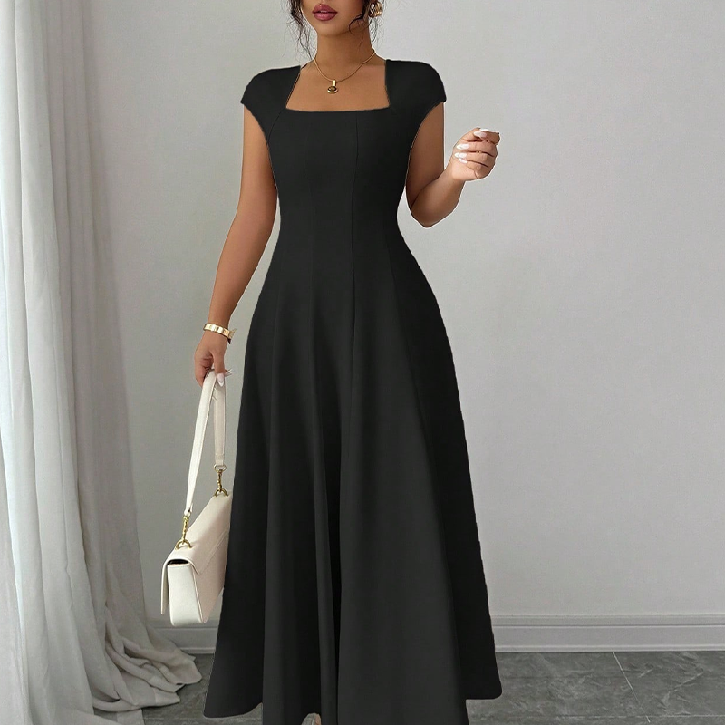Vestido Largo Línea A Cuadrado