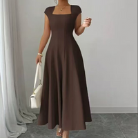 Vestido Largo Línea A Cuadrado