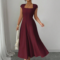 Vestido Largo Línea A Cuadrado