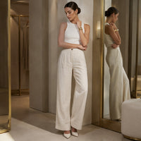 Pantalón Efecto Lino Ajuste Slim