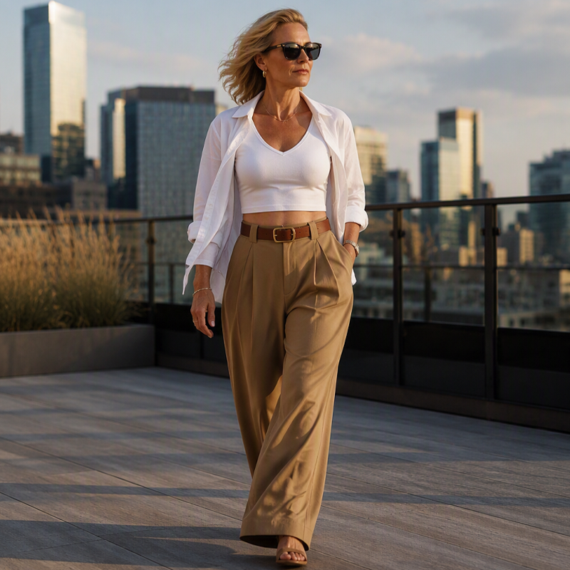 Pantalón Ancho de Talle Alto