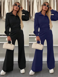 Conjunto Blazer Cruzado Pantalón Ancho