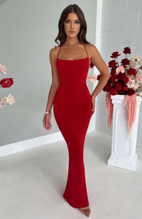 Vestido Maxi de Escote Drapeado Celeste