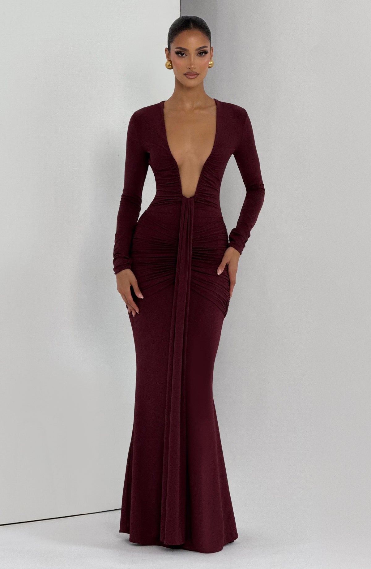 Vestido Maxi Drapeado Greta