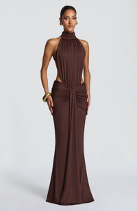 Vestido Maxi de Cuello Alto Silvia