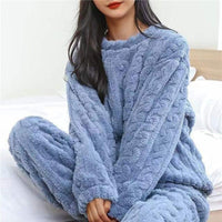 Conjunto de Forro Polar Pijama Cuello Redondo
