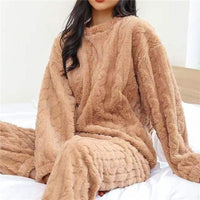 Conjunto de Forro Polar Pijama Cuello Redondo