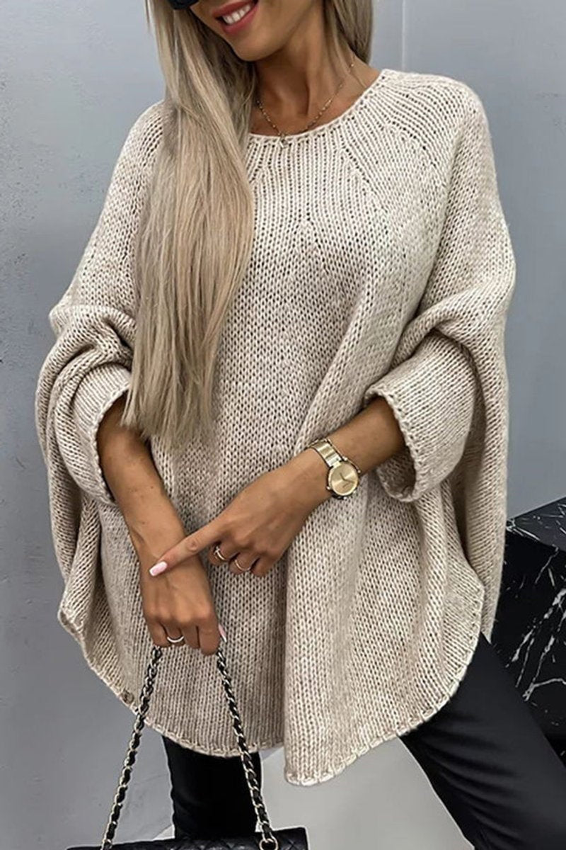 Jersey de Manga Murciélago Oversize Cuello Redondo