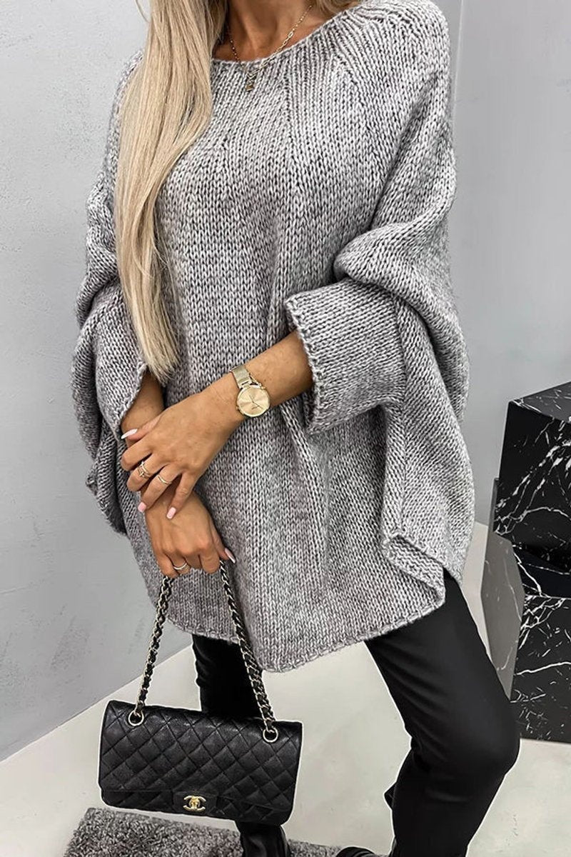 Jersey de Manga Murciélago Oversize Cuello Redondo