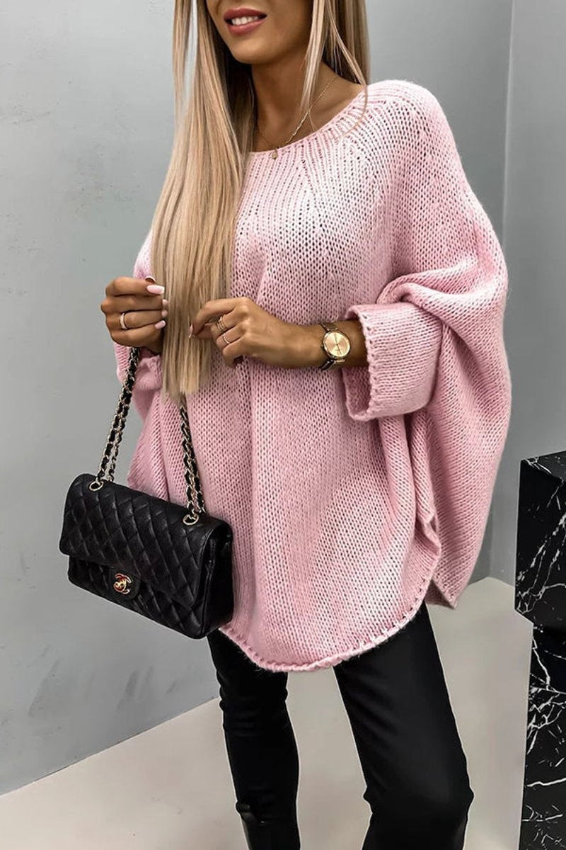 Jersey de Manga Murciélago Oversize Cuello Redondo