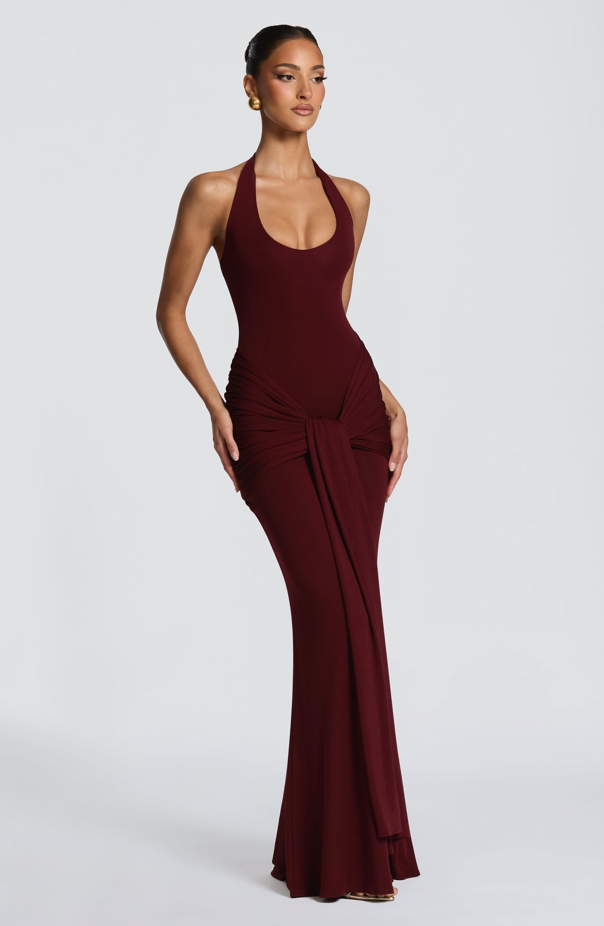 Vestido Maxi Halter Rosa