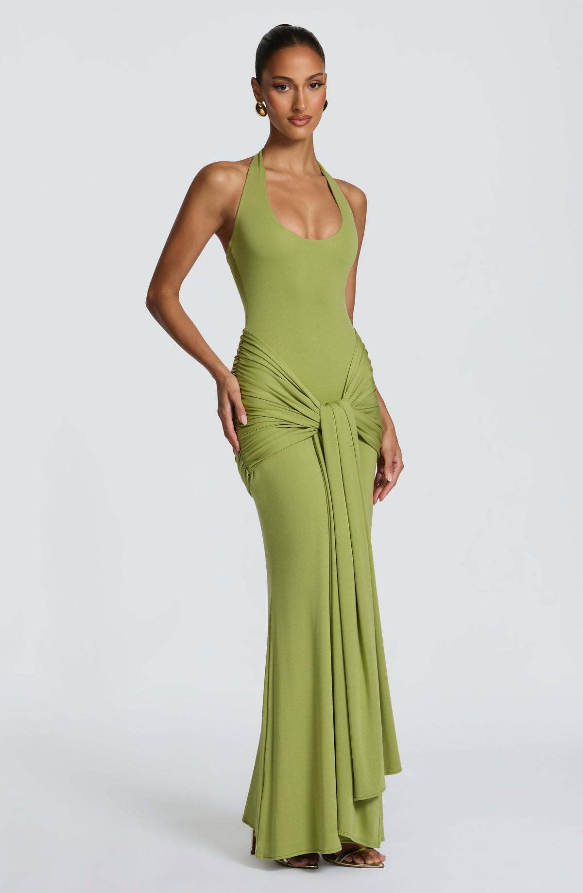 Vestido Maxi Halter Rosa