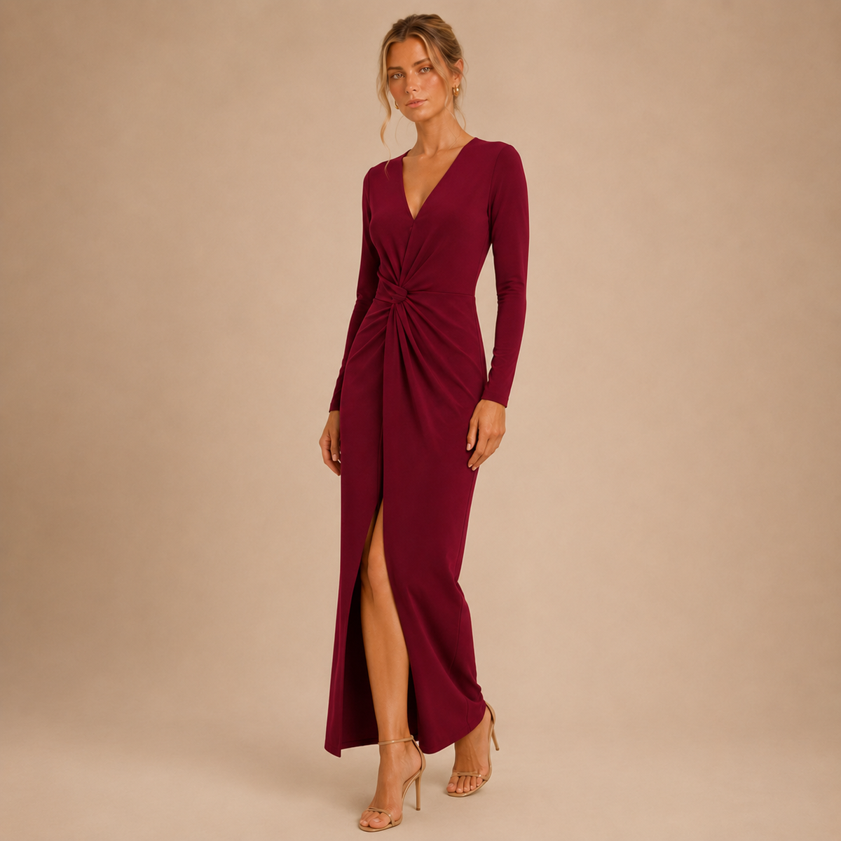 Vestido Maxi Drapeado Elsa