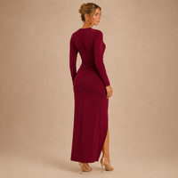 Vestido Maxi Drapeado Elsa