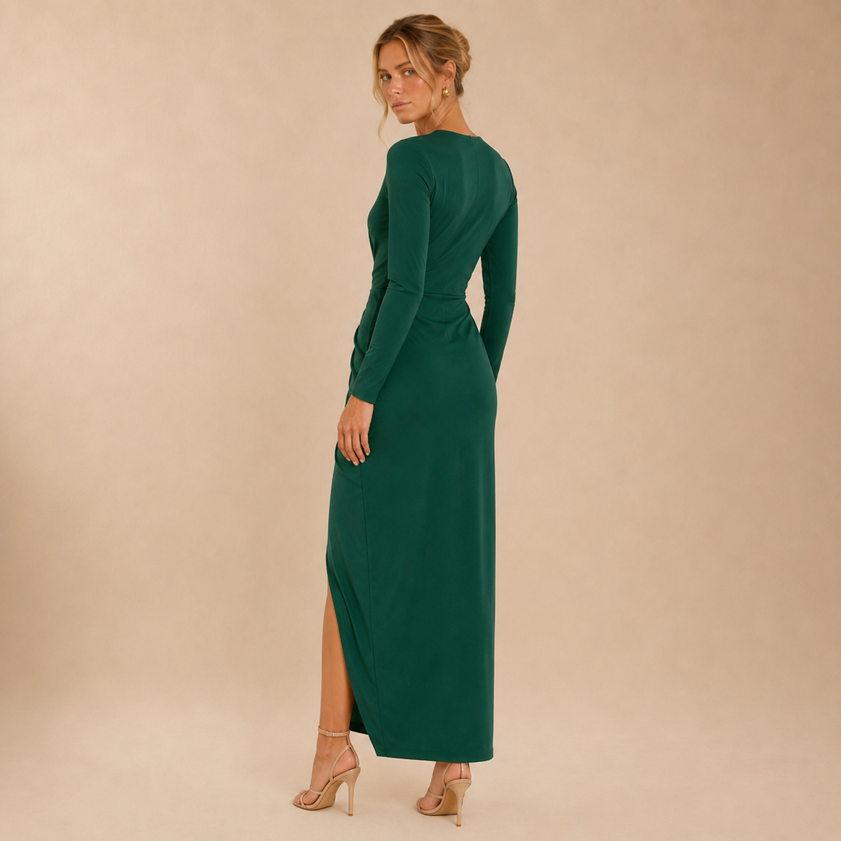 Vestido Maxi Drapeado Elsa
