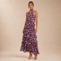 Vestido Maxi Halter Floral