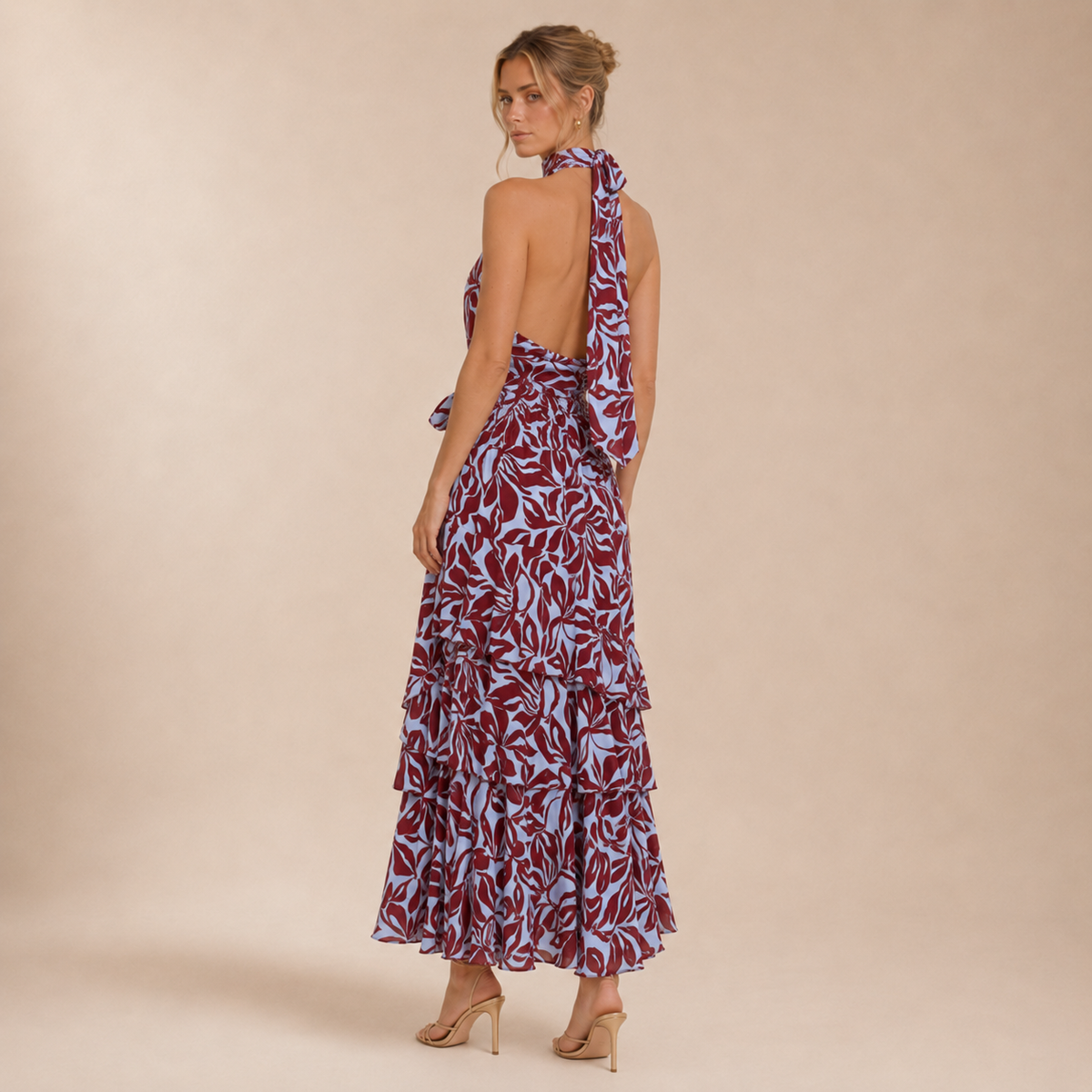 Vestido Maxi Halter Floral