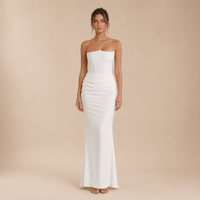 Vestido Maxi Palabra de Honor Drapeado