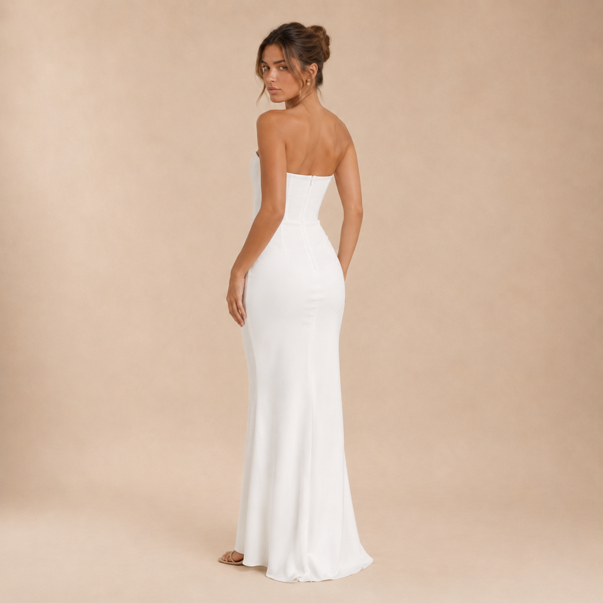Vestido Maxi Palabra de Honor Drapeado