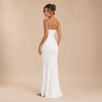 Vestido Maxi Palabra de Honor Drapeado