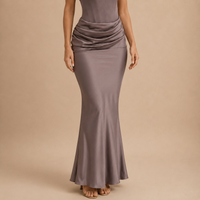 Vestido Maxi Palabra de Honor Drapeado