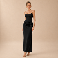 Vestido Maxi Palabra de Honor Drapeado