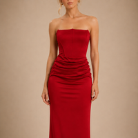 Vestido Maxi Palabra de Honor Drapeado