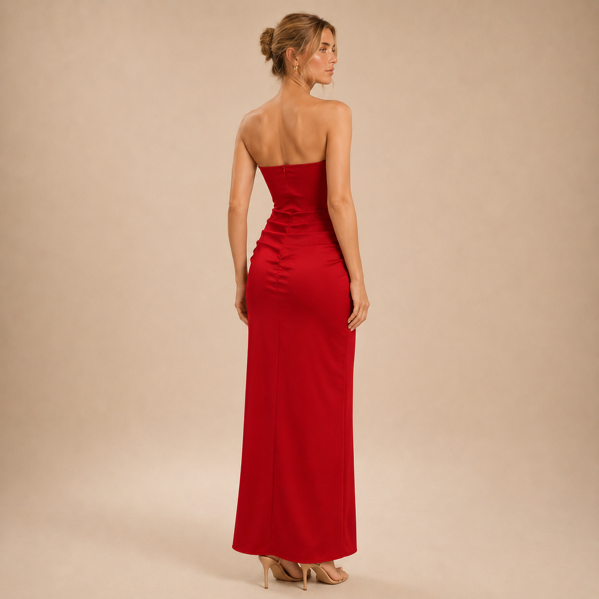 Vestido Maxi Palabra de Honor Drapeado