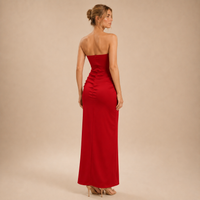 Vestido Maxi Palabra de Honor Drapeado