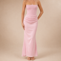 Vestido Maxi Palabra de Honor Drapeado