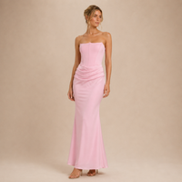 Vestido Maxi Palabra de Honor Drapeado