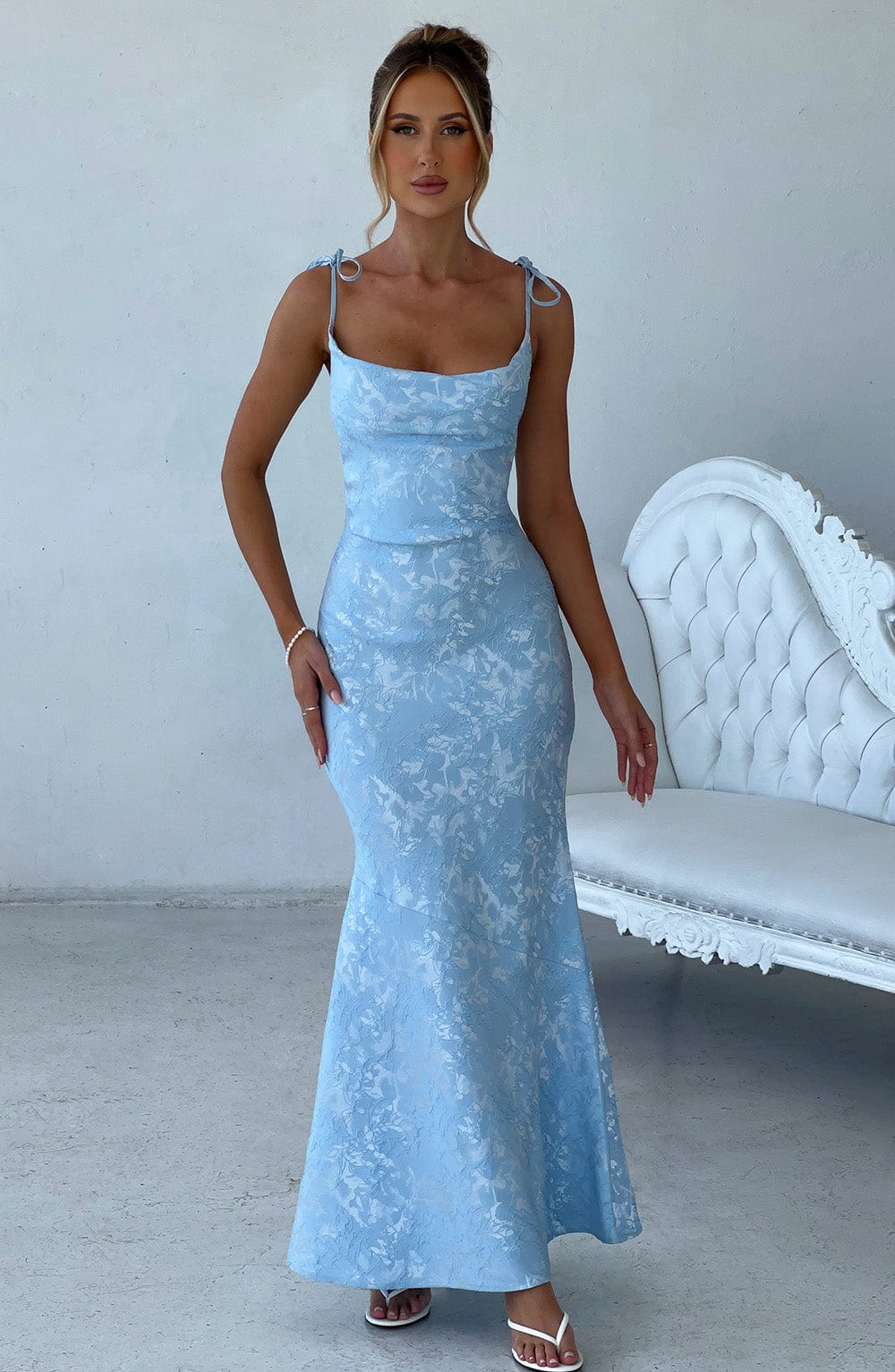 Vestido Maxi de Escote Drapeado Naiara