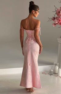 Vestido Maxi de Escote Drapeado Nuria