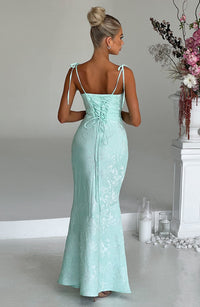 Vestido Maxi de Escote Drapeado Silvia