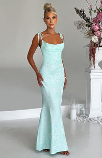 Vestido Maxi de Escote Drapeado Silvia