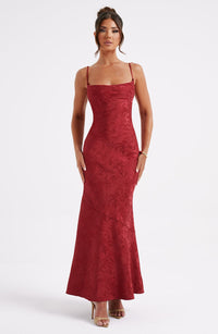 Vestido Maxi de Escote Drapeado Nuria