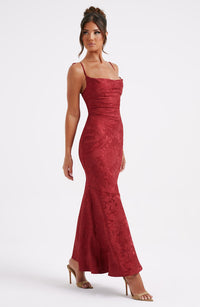 Vestido Maxi de Escote Drapeado Nuria