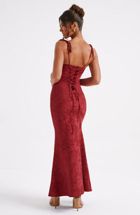 Vestido Maxi de Escote Drapeado Nuria
