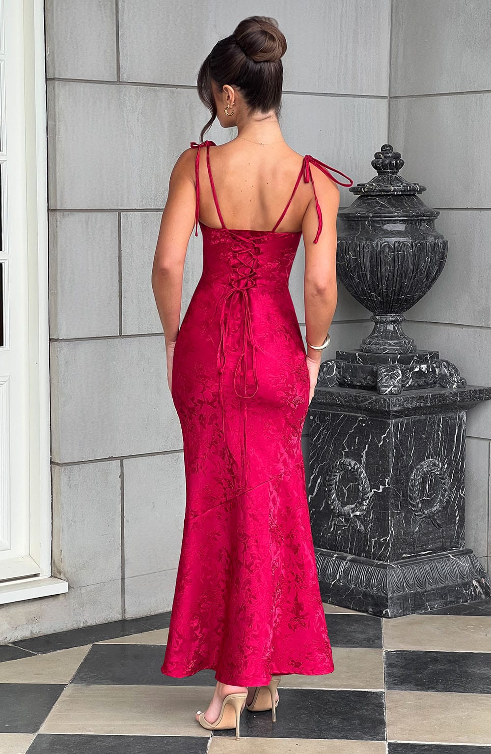 Vestido Maxi de Escote Drapeado Nuria